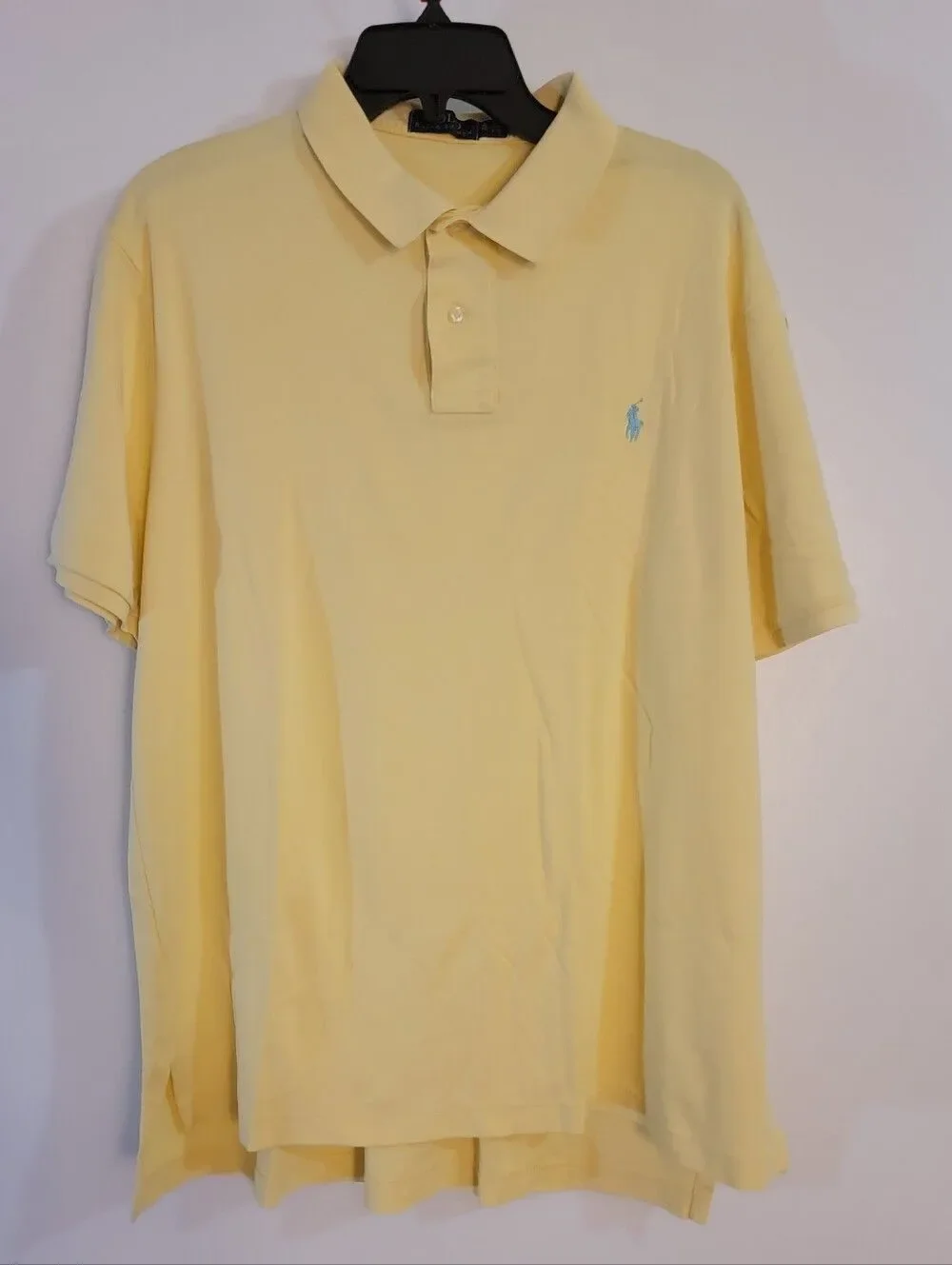🆕️🏇RALPH LAUREN SOFT POLO Classic Slim Fit, XL - Pastel Yellow, Mint Pony